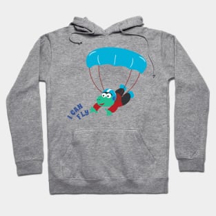 Vector illustration of a cute skydiver. Hoodie